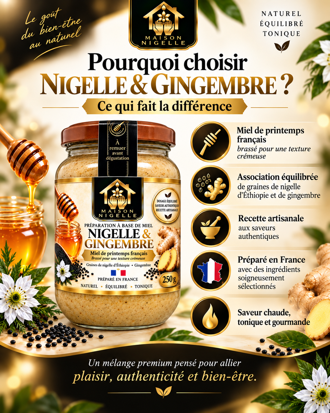 Miel au nigelle & gingembre