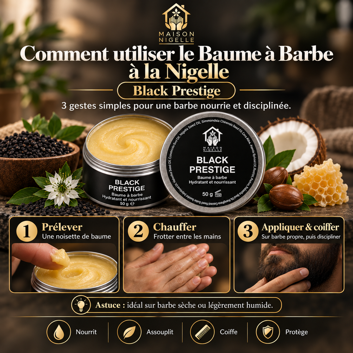 Baume à barbe à la Nigelle