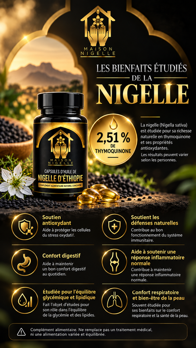 Capsules d’Huile de Nigelle d’Éthiopie 500 mg