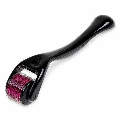 Derma Roller noir de 0,5 mm avec rouleau de 540 micro-aiguilles en acier