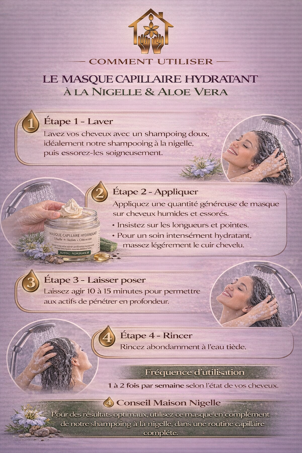 Masque Capillaire Hydratant à la Nigelle & Aloe Vera – Nutrition, Réparation et Brillance