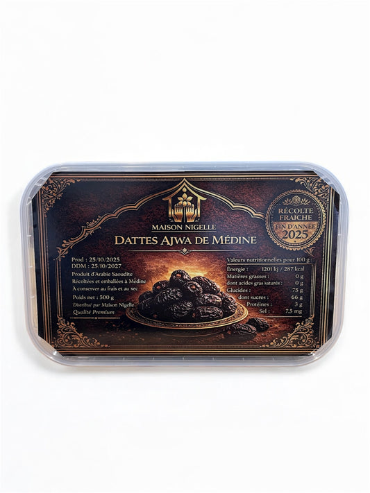 Dattes Ajwa de Médine Premium – Récolte Fraîche & Haute Qualité (500 g)