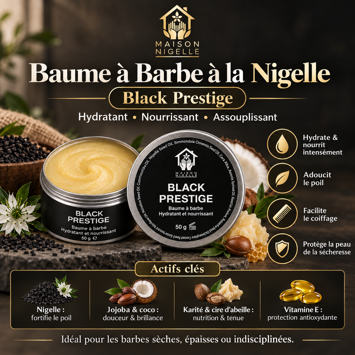 Baume à barbe à la Nigelle
