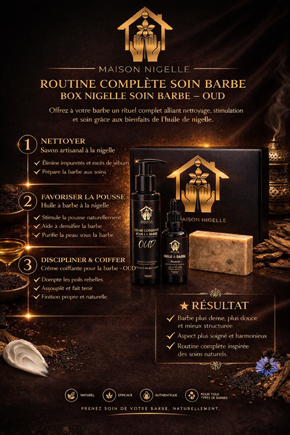 Box Nigelle Soin Barbe – Coffret à la nigelle (Pousse & densité ou nutrition & douceur)