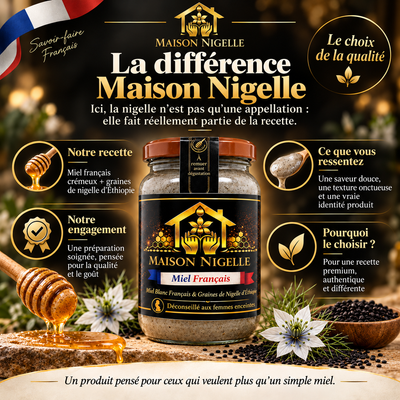 Miel au nigelle – Miel français & nigelle d’Éthiopie