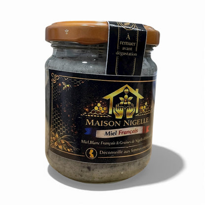 Miel Blanc Français à la Nigelle d’Éthiopie – Préparation Authentique 250g