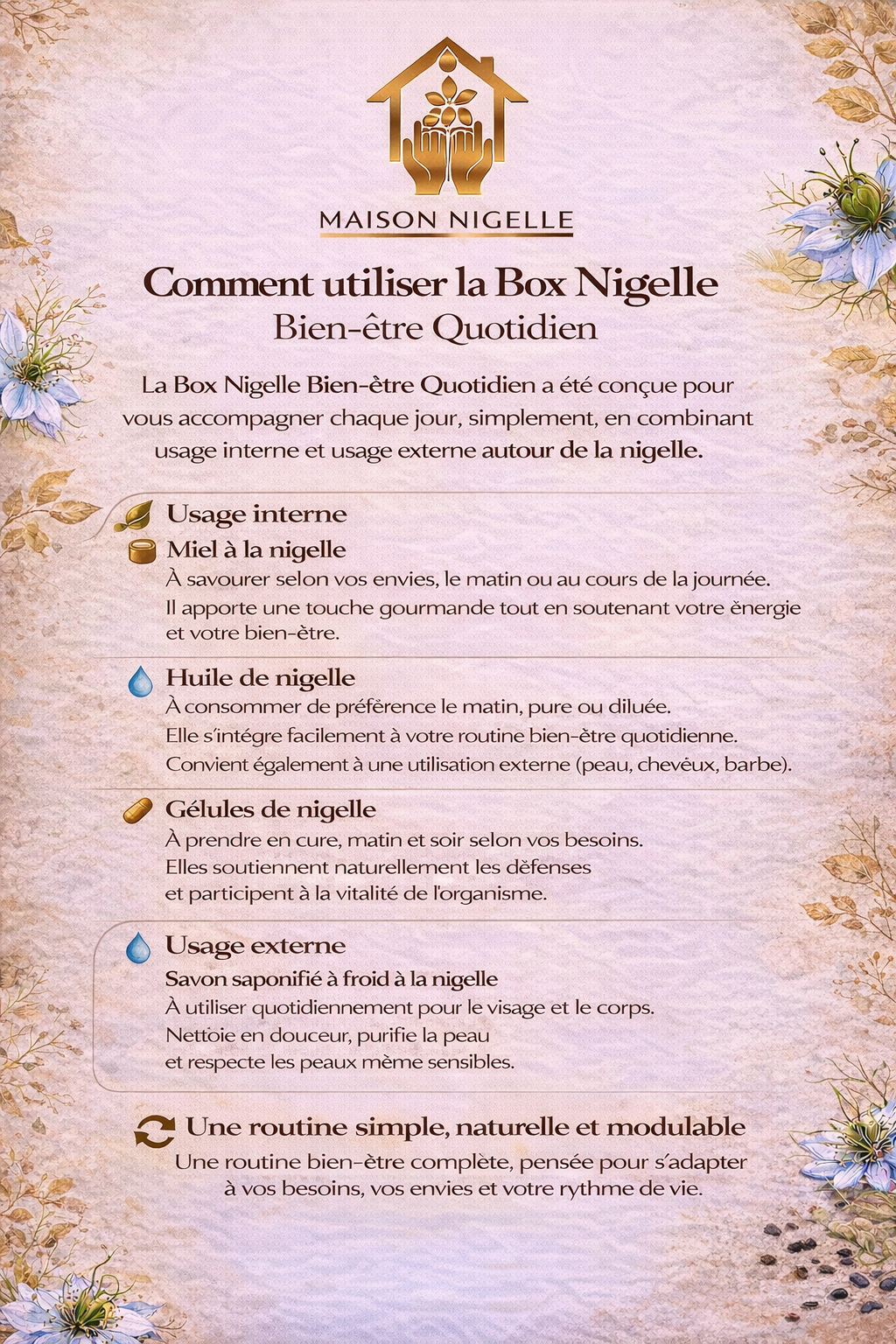 Box Nigelle Bien-être Quotidien – Coffret naturel à la nigelle pour santé, énergie & peau