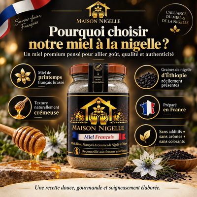 Miel au nigelle – Miel français & nigelle d’Éthiopie