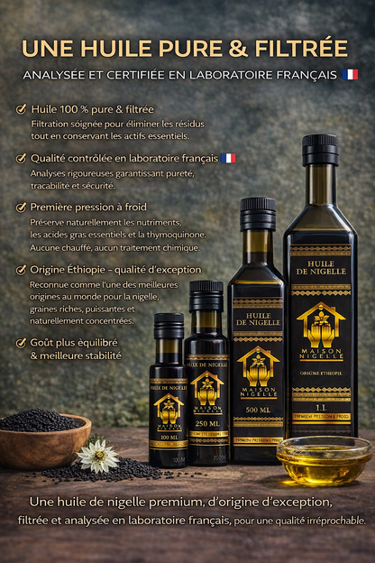 Huile de Nigelle d’Éthiopie – Première pression à froid, 100 % pure (100 ml)