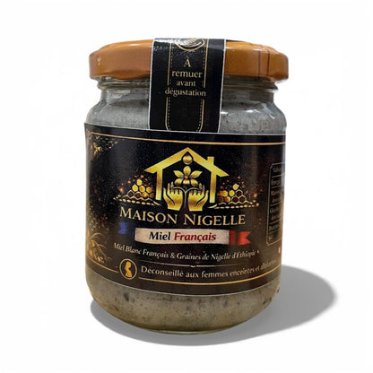 Miel Blanc Français à la Nigelle d’Éthiopie – Préparation Authentique 250g
