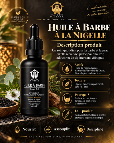 Huile à barbe à la nigelle