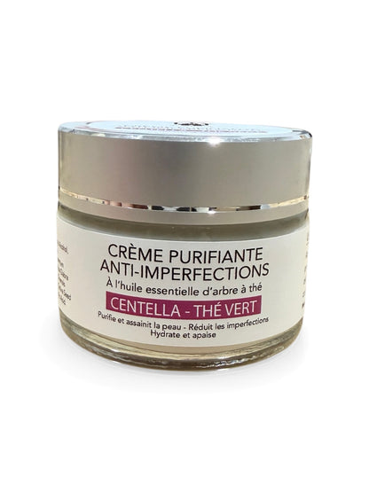 Crème visage à la nigelle anti-imperfections – Purifie, apaise et réduit les boutons (Centella & thé vert – 50 ml)