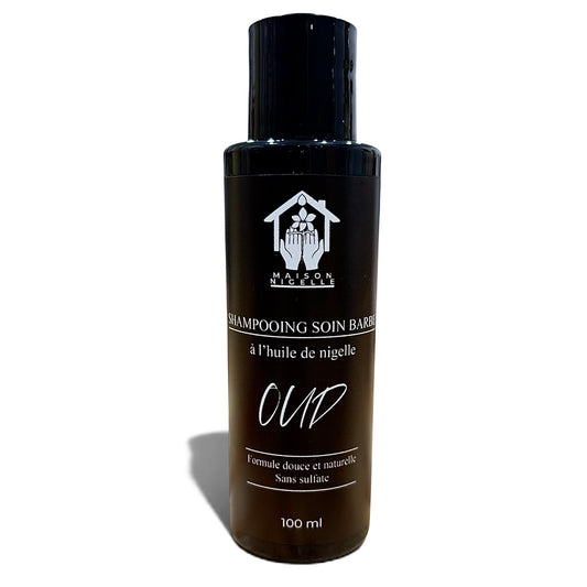 Shampooing barbe à la nigelle – Nettoie, purifie et adoucit la barbe (Sans sulfate – parfum Oud – 100 ml)