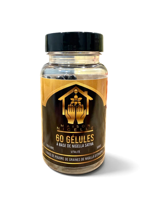 Gélules de Graines de Nigelle d’Éthiopie 500 mg – 60 Gélules Végétales HPMC – Complément Alimentaire
