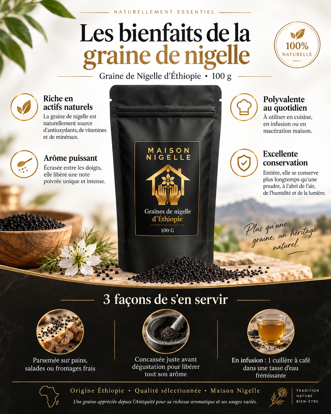 Graine de Nigelle d'Ethiopie
