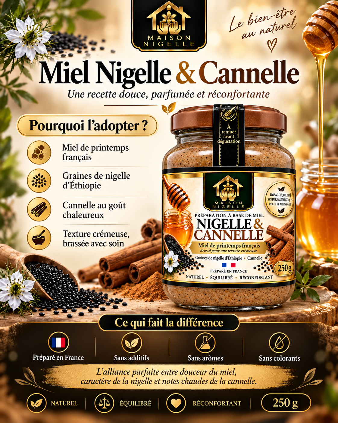 Miel au nigelle & cannelle