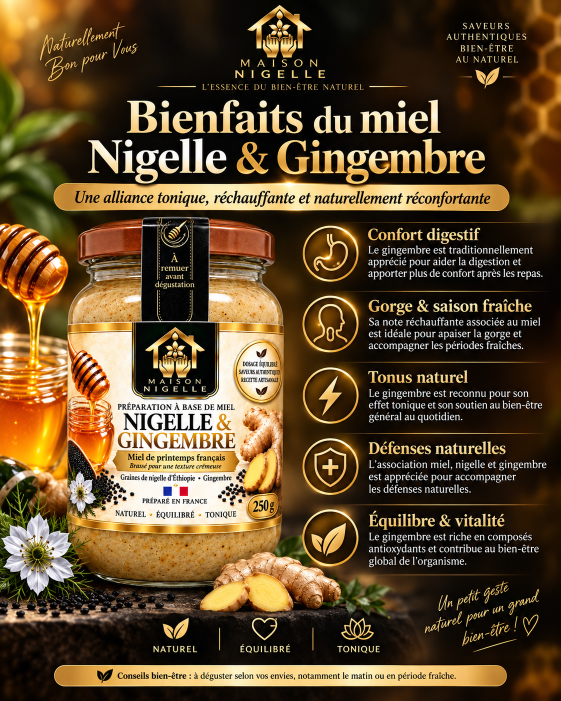 Miel au nigelle & gingembre