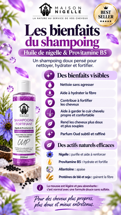 Shampooing à l’huile de nigelle & Provitamine B5
