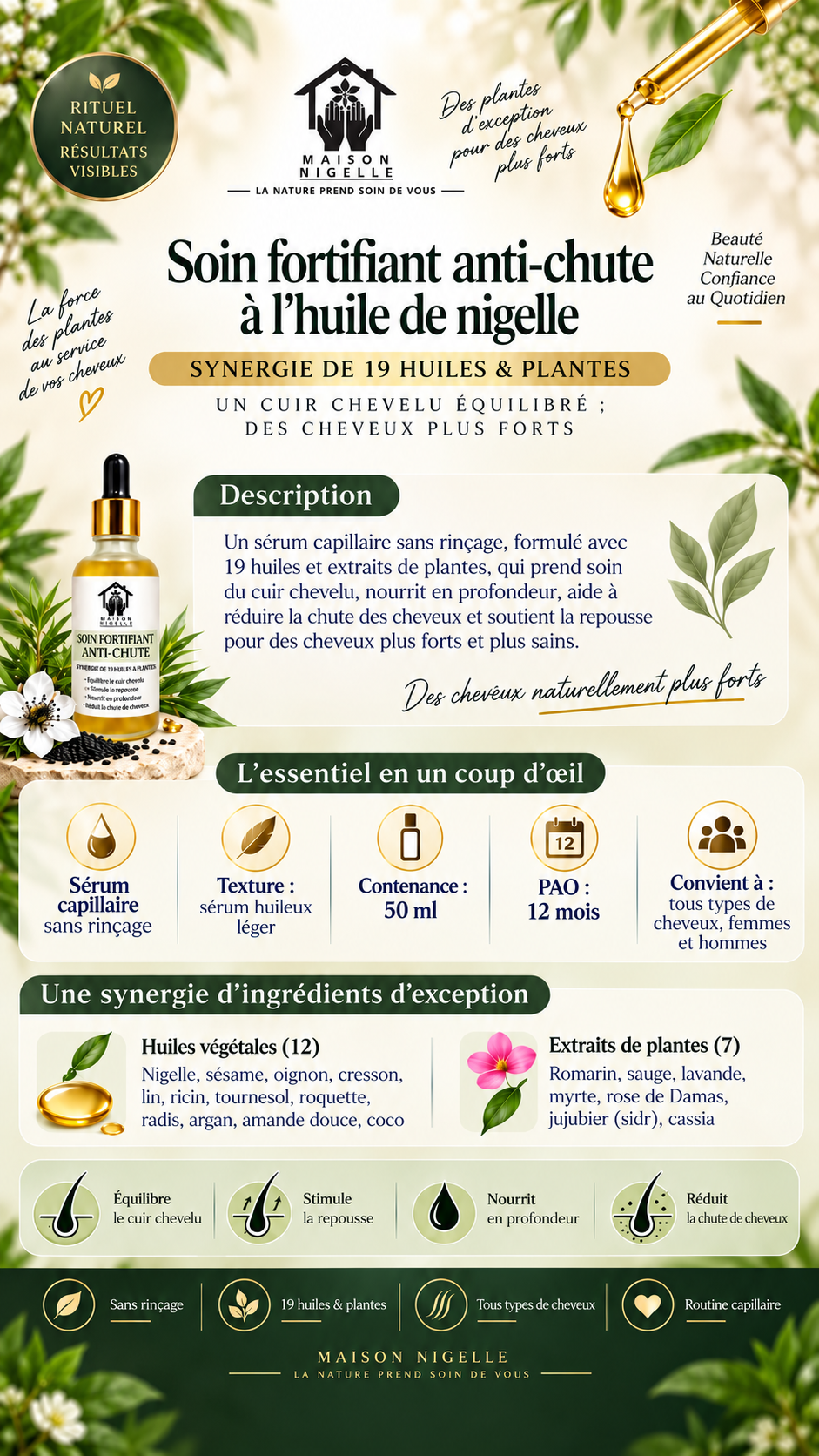 Soin fortifiant Anti-Chute à l'Huile de Nigelle