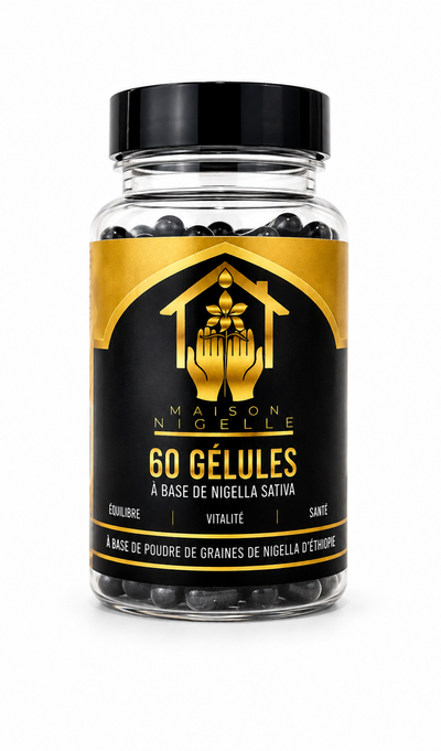 Gélules de Graines de Nigelle d’Éthiopie 500 mg – 60 Gélules Végétales HPMC – Complément Alimentaire