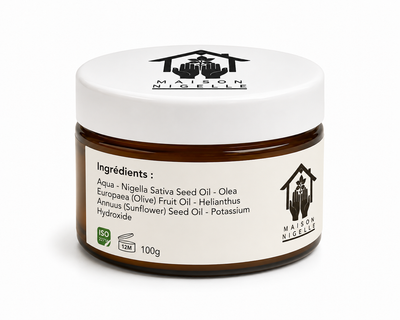 Savon noir traditionnel à l’huile de nigelle – Soin corps & rituel hammam