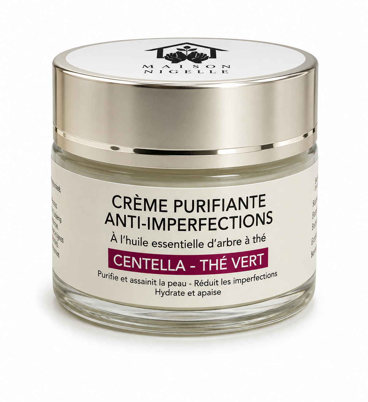 Crème visage à la nigelle anti-imperfections – Purifie, apaise et réduit les boutons (Centella & thé vert – 50 ml)